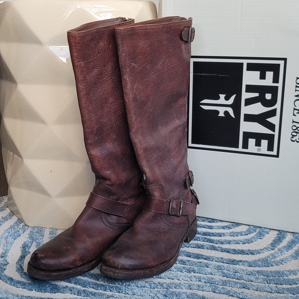 Frye Brown Leather Tall Boots